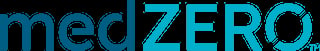MedZero logo with blue and cyan text on black background